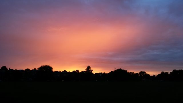 Sunset on training run