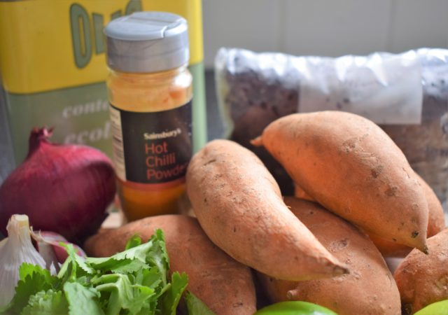 Sweet potato and black bean salad