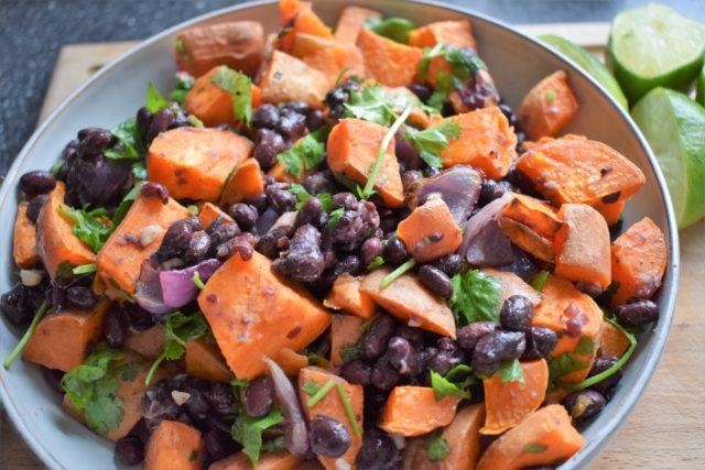 Sweet potato and black bean salad