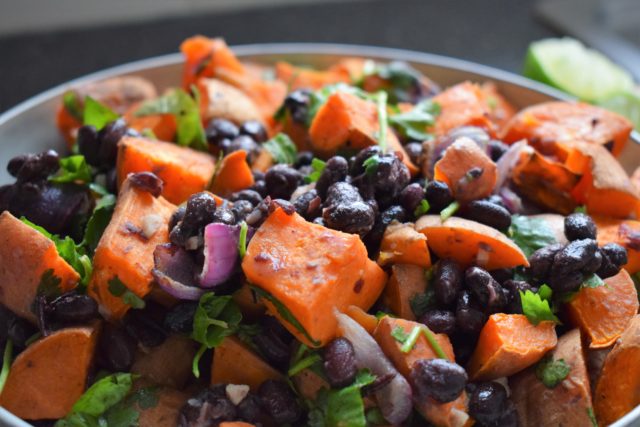 Sweet potato and black bean salad