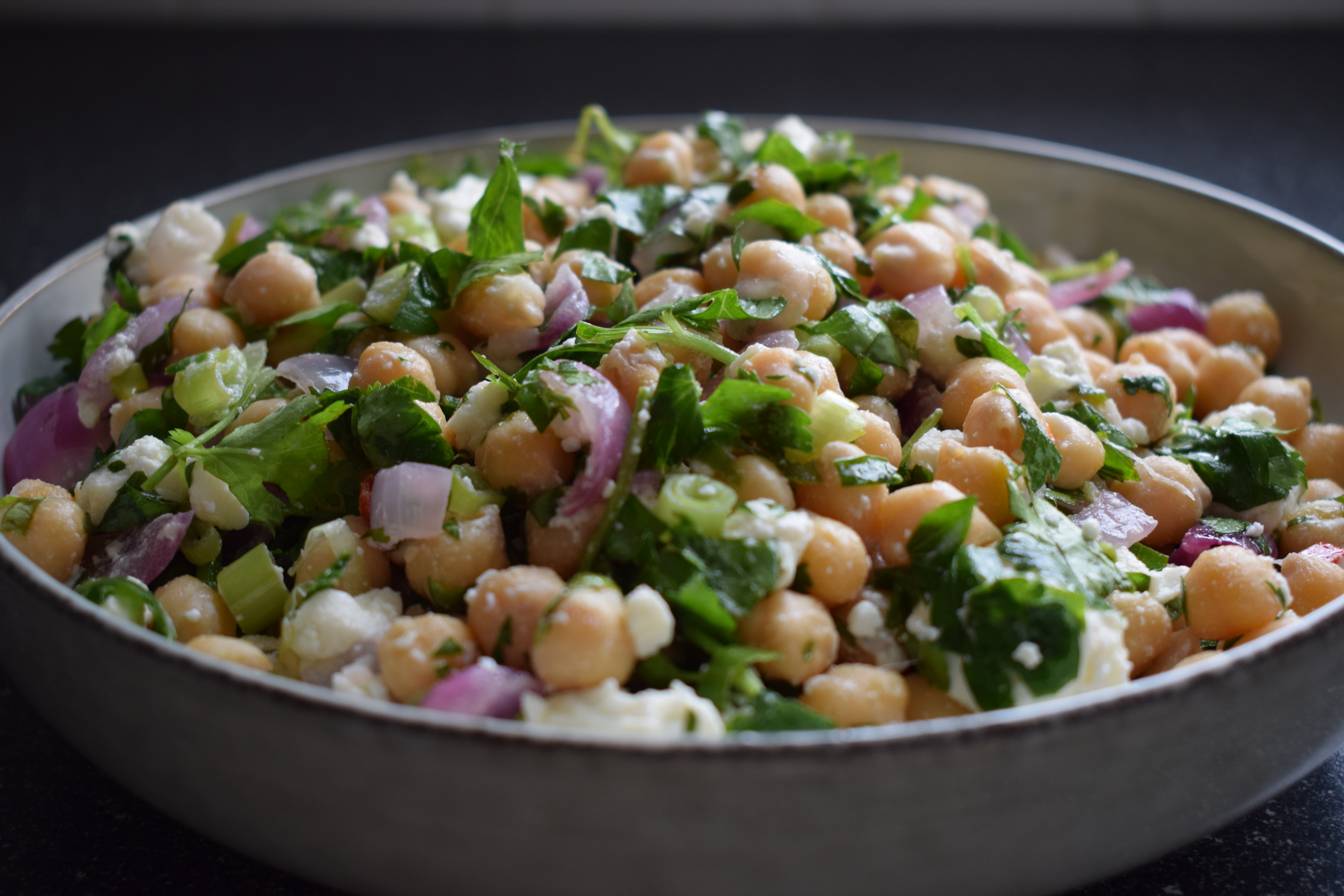 Chickpea, feta and coriander salad