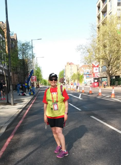 Me on quiet road in marshaling kit