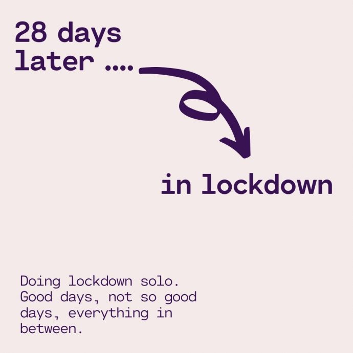 graphic with 28 days later in lockdown