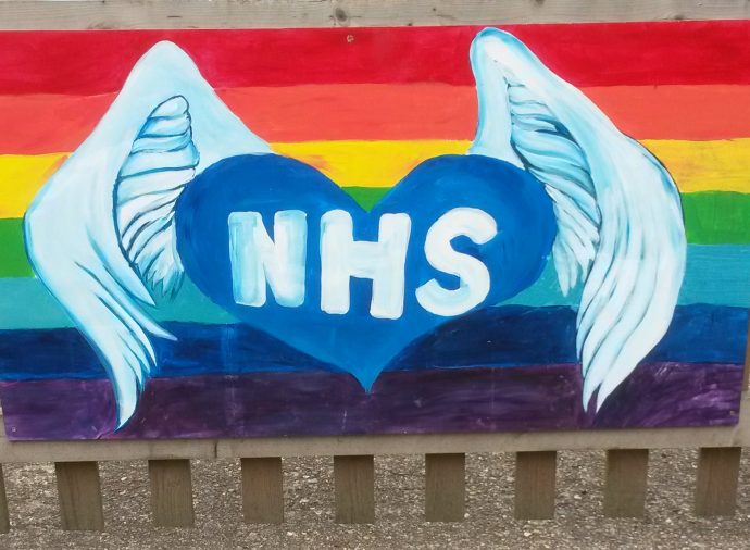 NHS rainbow with angel wings