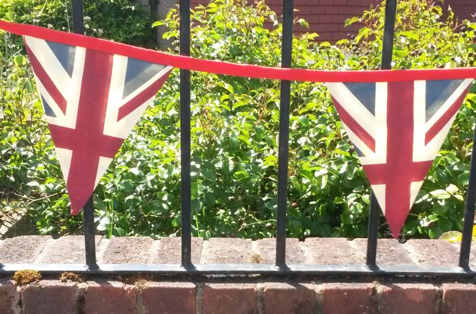 Union Jack bunting to celebrate VE day